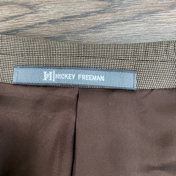Hickey Freeman Tan Tic Weave Sport Coat 44L Long